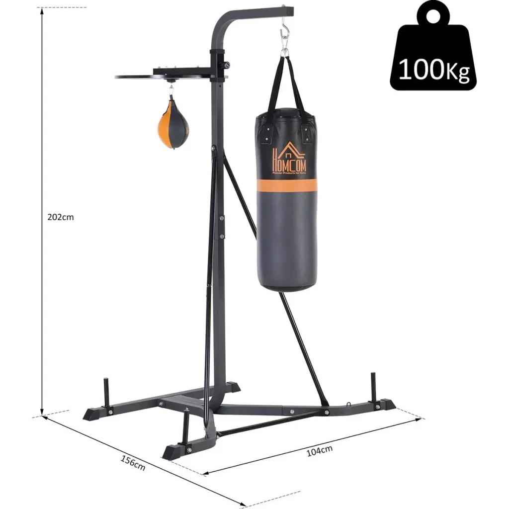 Boxsackständer mit Punchingball schwarz