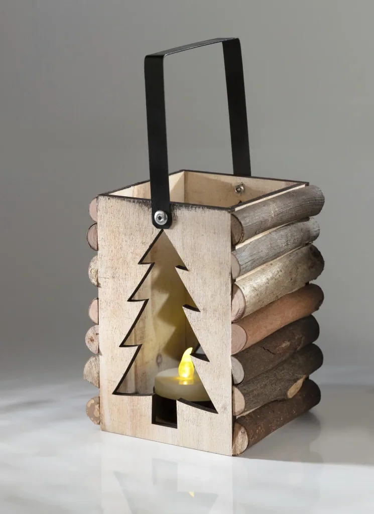 LED Holzleuchter Tannenbaum