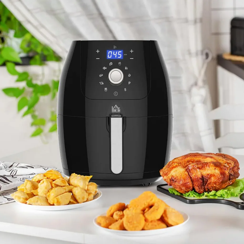 Heißluftfritteuse Luftfritteuse Airfryer Edelstahl Frittierkorb 5,5L 1700W mit Digitalem LED-Touchscreen Heißluftfritteu