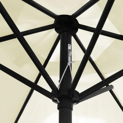 Sonnenschirm aus Aluminium - Ø 300cm - mit Girlande beige