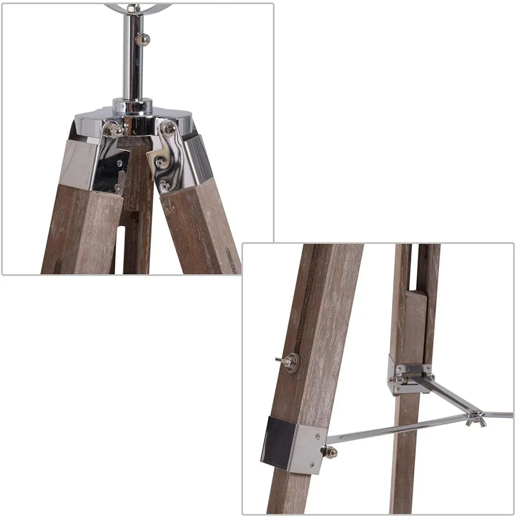 Stehlampe Dreibein Stehleuchte höhenverstellbar 103-146cm Urban E14 Silber
