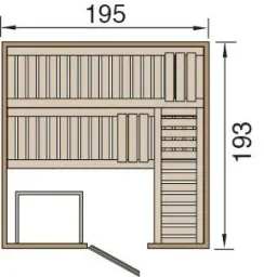 Design-Sauna KEMI 4 mit Glastür