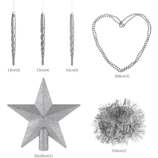 Kugeln 77 Stück - Silber - Durchmesser 5 cm