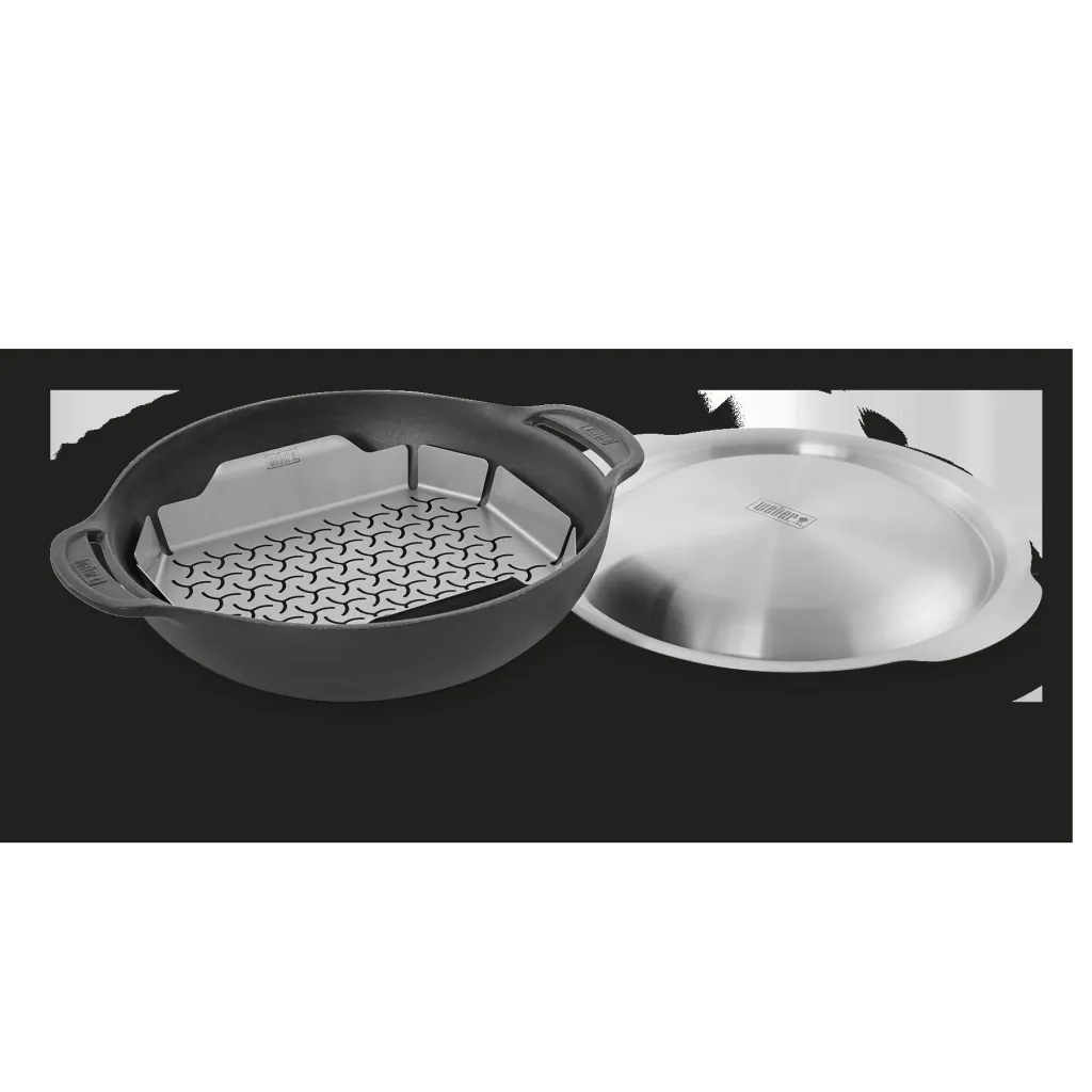 Wok - Gourmet BBQ System inklusive Deckel und Dünsteinsatz