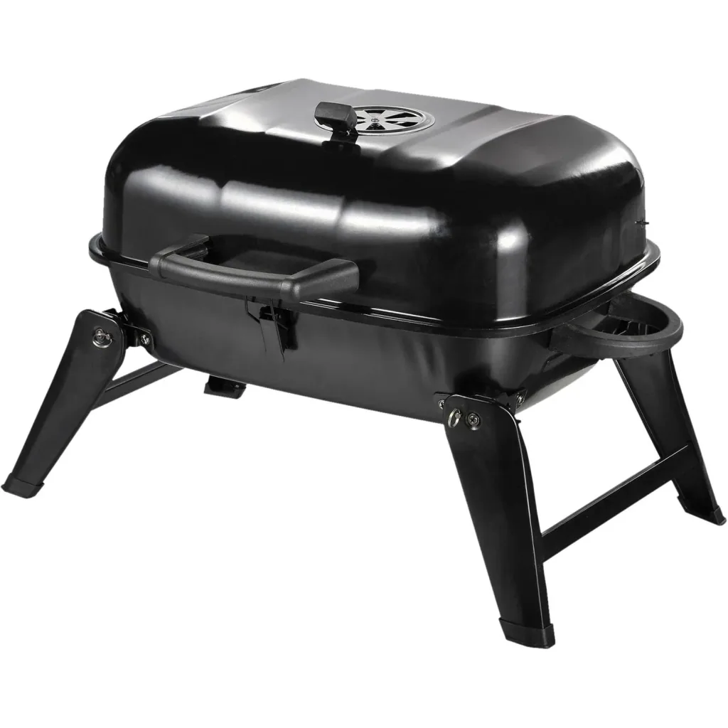 Klappgrill Kohlegrill Standgrill tragbar Tischgrill BBQ Metall Schwarz 59 x 43 x 36 cm