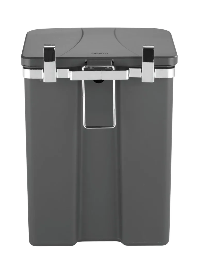 Tür-Abfalleimer, 12 Liter, Grau/ Silberfarben