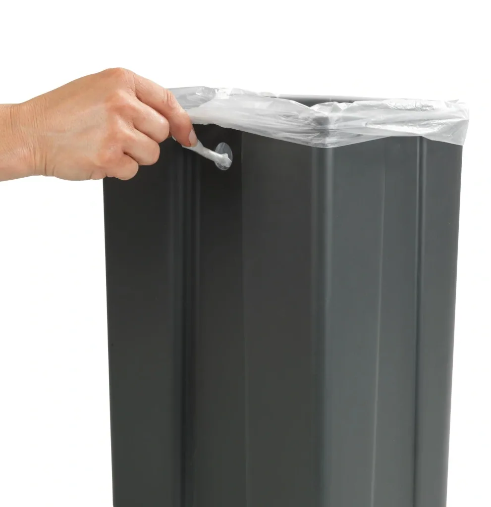 Tür-Abfalleimer, 12 Liter, Grau/ Silberfarben