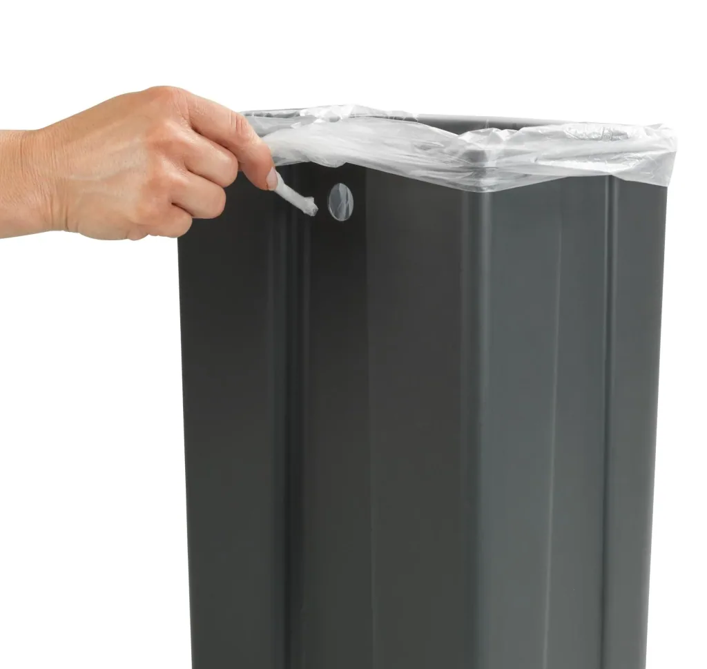 Tür-Abfalleimer, 12 Liter, Grau/ Silberfarben
