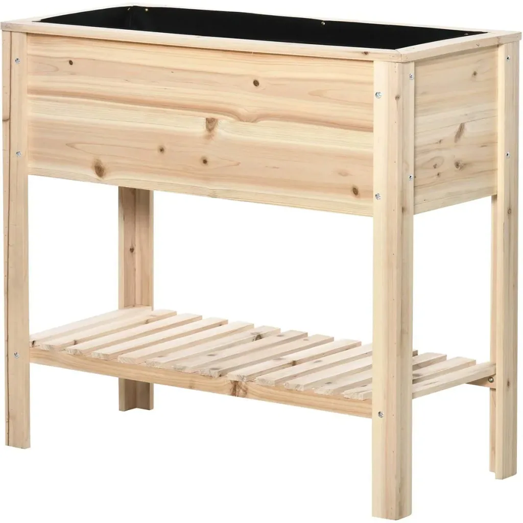 Erhöhter Pflanzkübel mit Regal Holz 90 x 40 x 81 cm