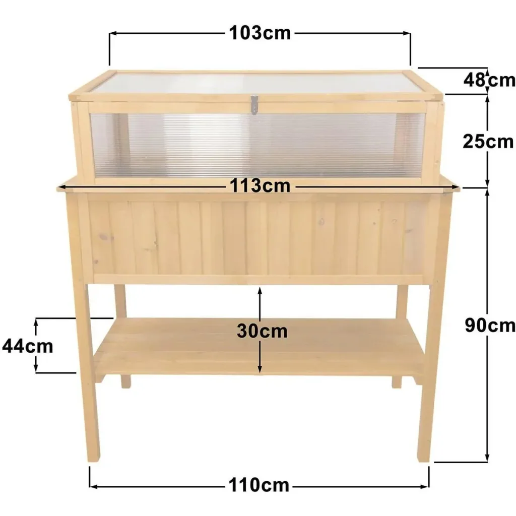Garten Holz Gewächshaus / Küche Gartentisch auf Beinen - 113x57x90cm