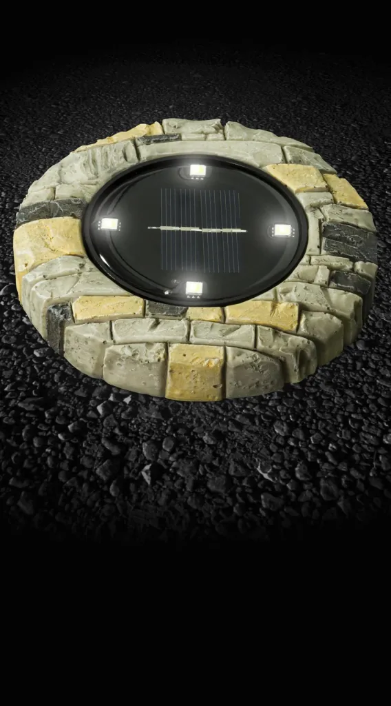 Solar Bodenstrahler Steindesign Toscana - 2 Stück