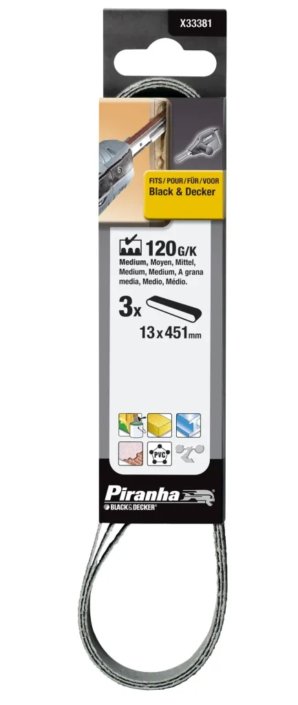 Schleifbänder K60 für Powerfeile KA900E, 13 x 455mm, 3er Set
