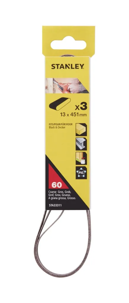 Schleifbänder K60 für Powerfeile KA900E, 13 x 455mm, 3er Set