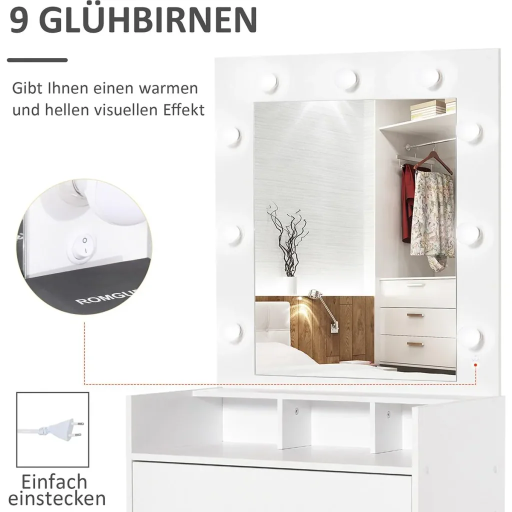 Schminktisch LED Beleuchtung weiß