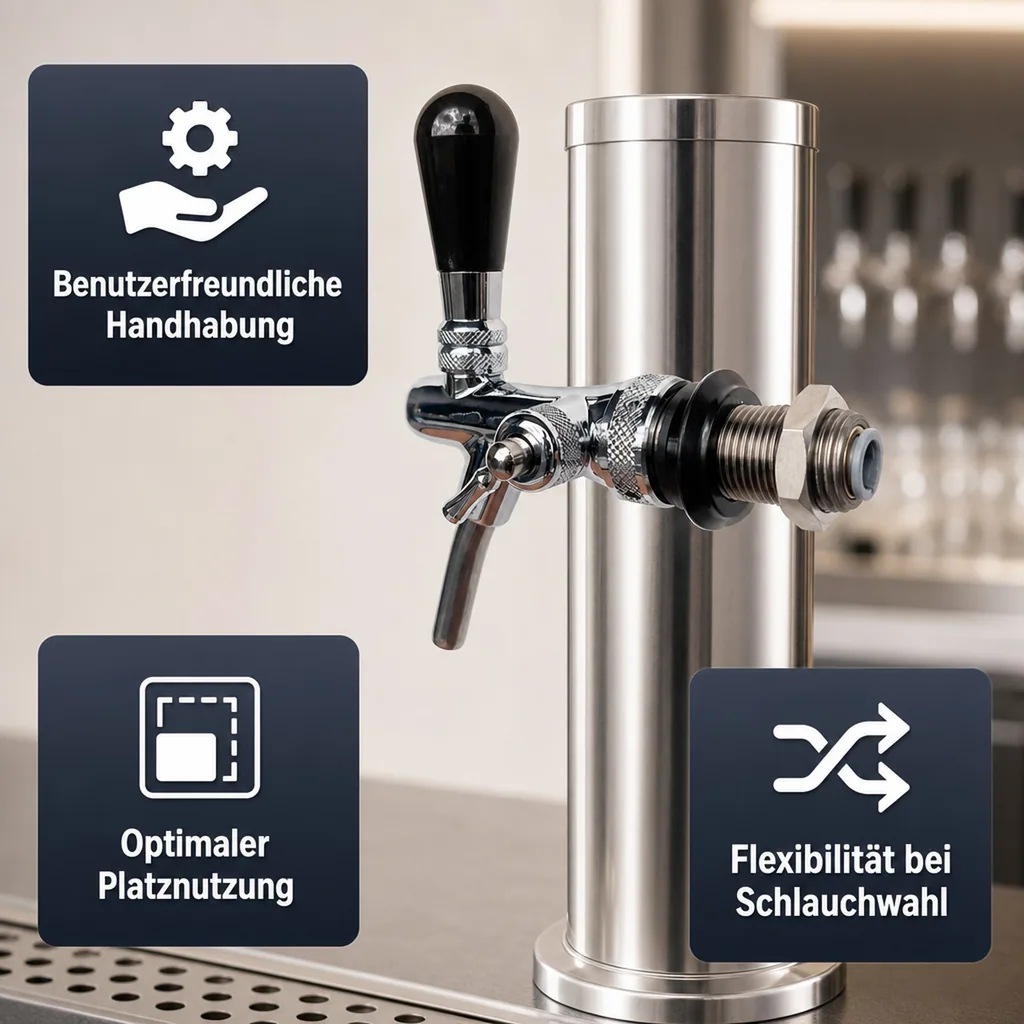 Zapfhahn, Kompensatorhahn, Bierzapfhahn - mit John Guest-Anschluß