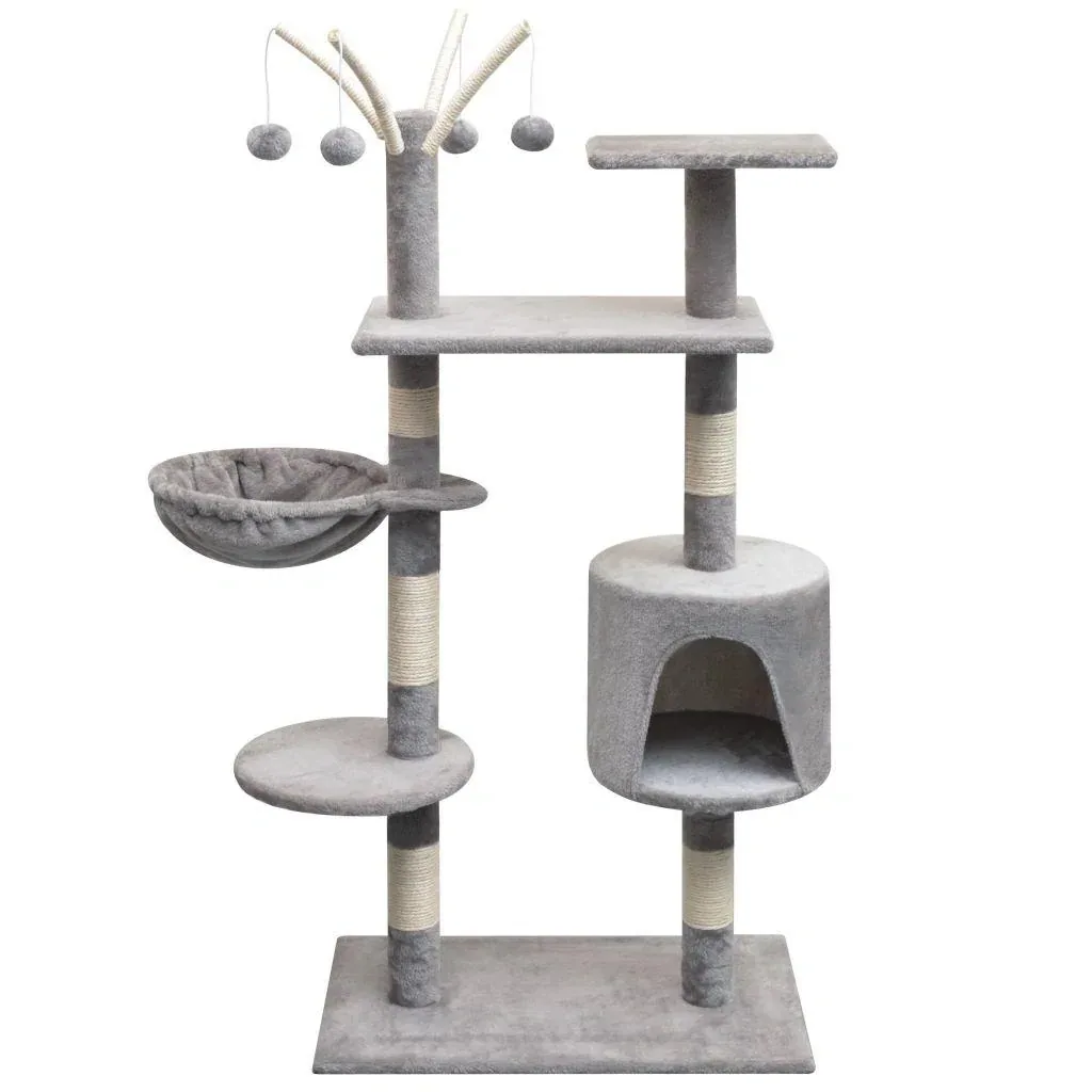 Sisal-Kratzbaum für Katzen 125 cm grau