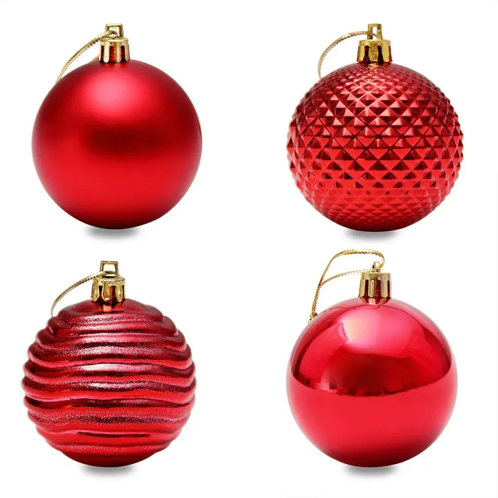 Christbaumschmuck - Christbaumschmuck rot 66 Stück.