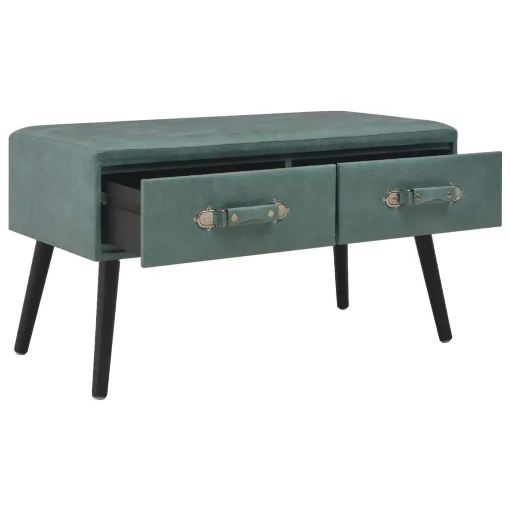 Couchtisch 80x40x46 cm Kunstleder meer-grün