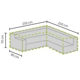 Gartenabdeckung für L-förmiges Lounge-Set - 250 cm