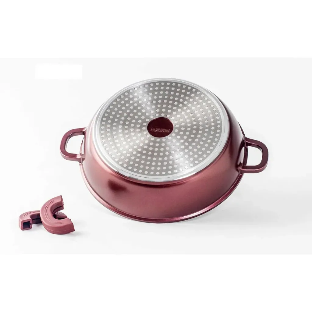 Platin-Bräter - Antihaftbeschichtung - 24cm - Burgunderrot