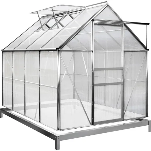 Aluminium-Gewächshaus 7,6 m³ mit Fundament