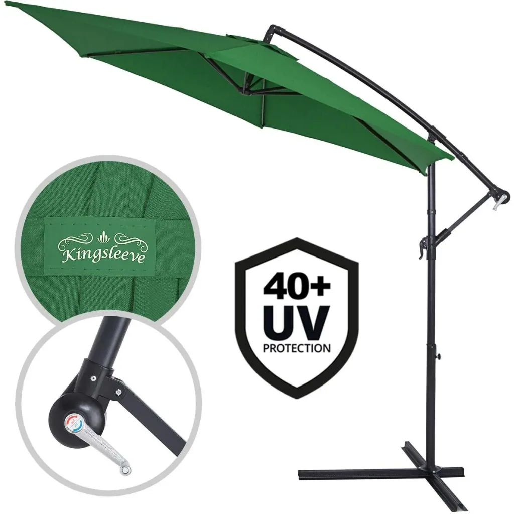 Sonnenschirm Aluminium Ø 300cm grün mit UV-Schutz 40+
