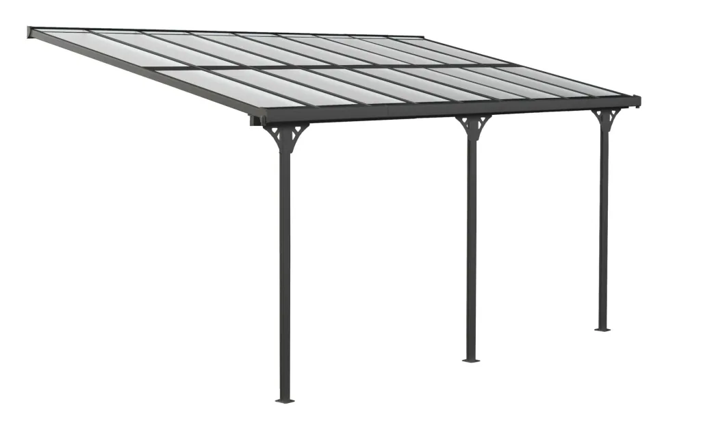 Westmann Terrassenüberdachung Bruce 556, 556×300×270 cm, Schwarz – Aluminium mit Polycarbonatdach