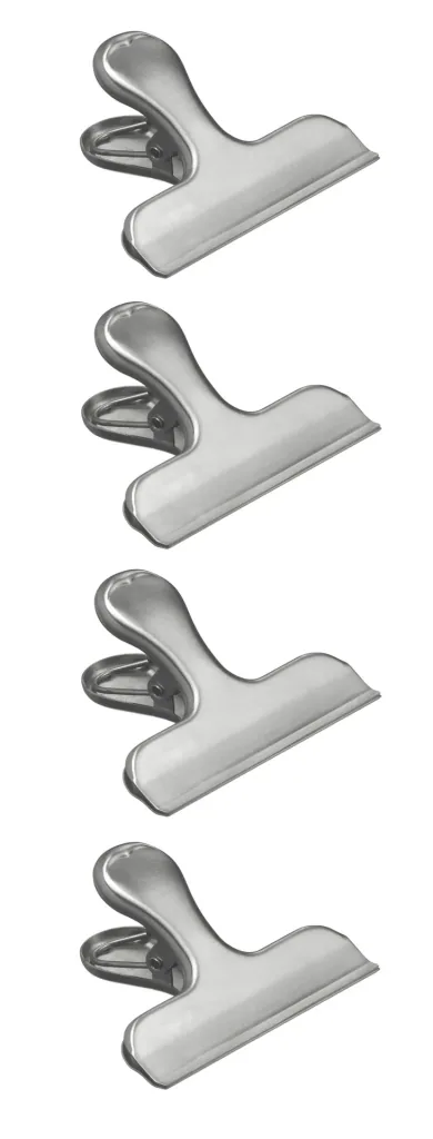 Verschlussklammern, 4 Stück - Edelstahl