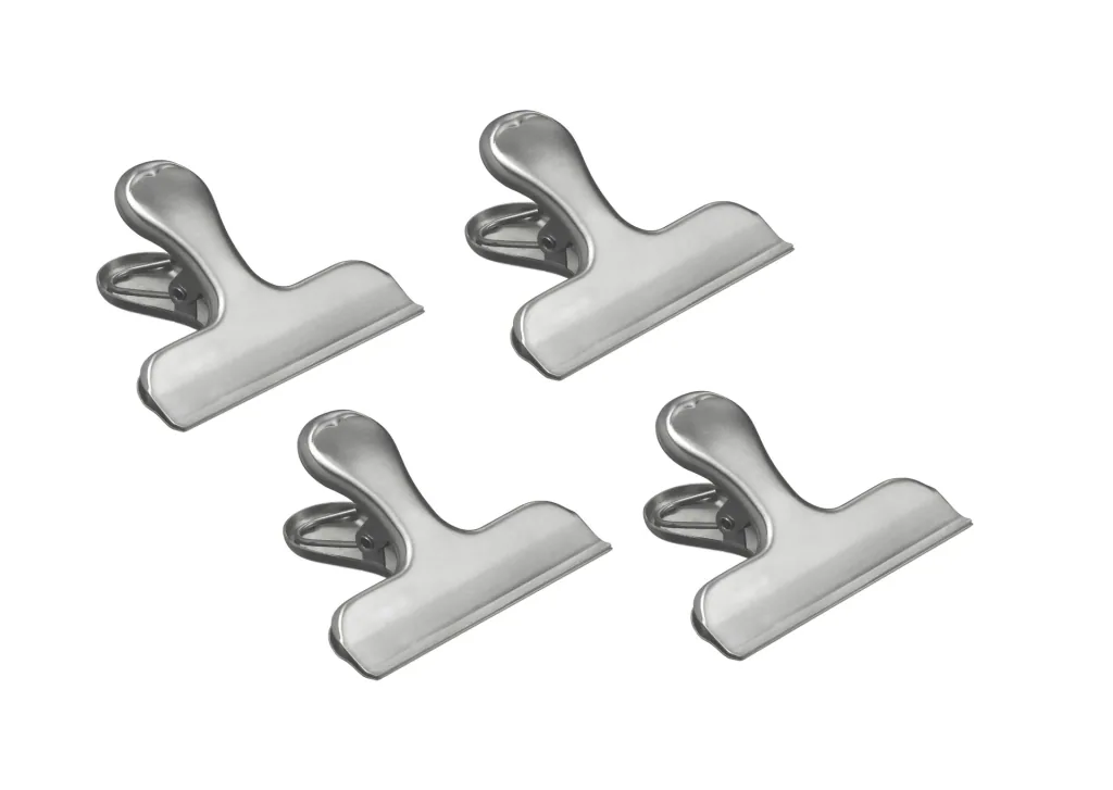 Verschlussklammern, 4 Stück - Edelstahl
