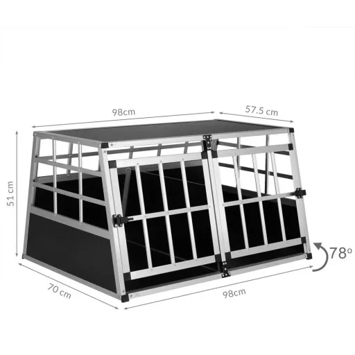 Hundetransportbox XL 98x70x51cm Aluminium