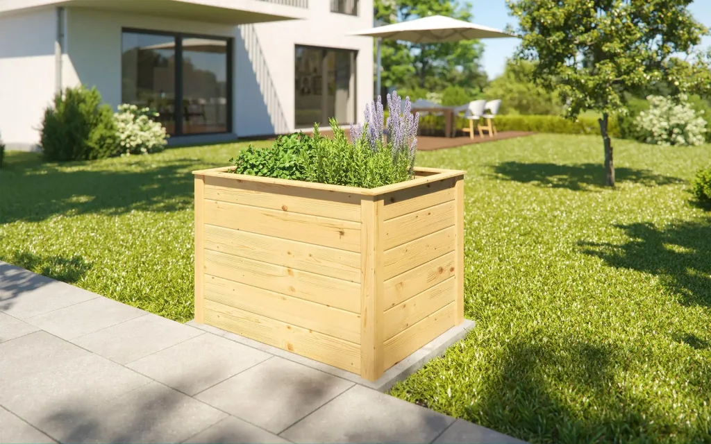 Element-Hochbeet Modular, Wandstärke 21 mm, natur, 100 x 71 x 69 cm