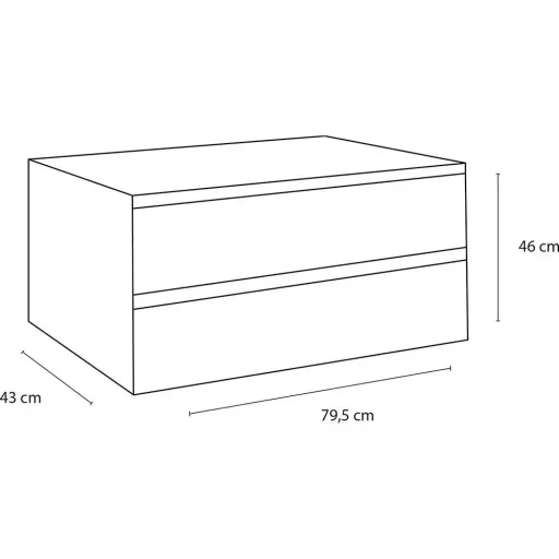 Concept Kabinettschublade 80cm schwartz fsc