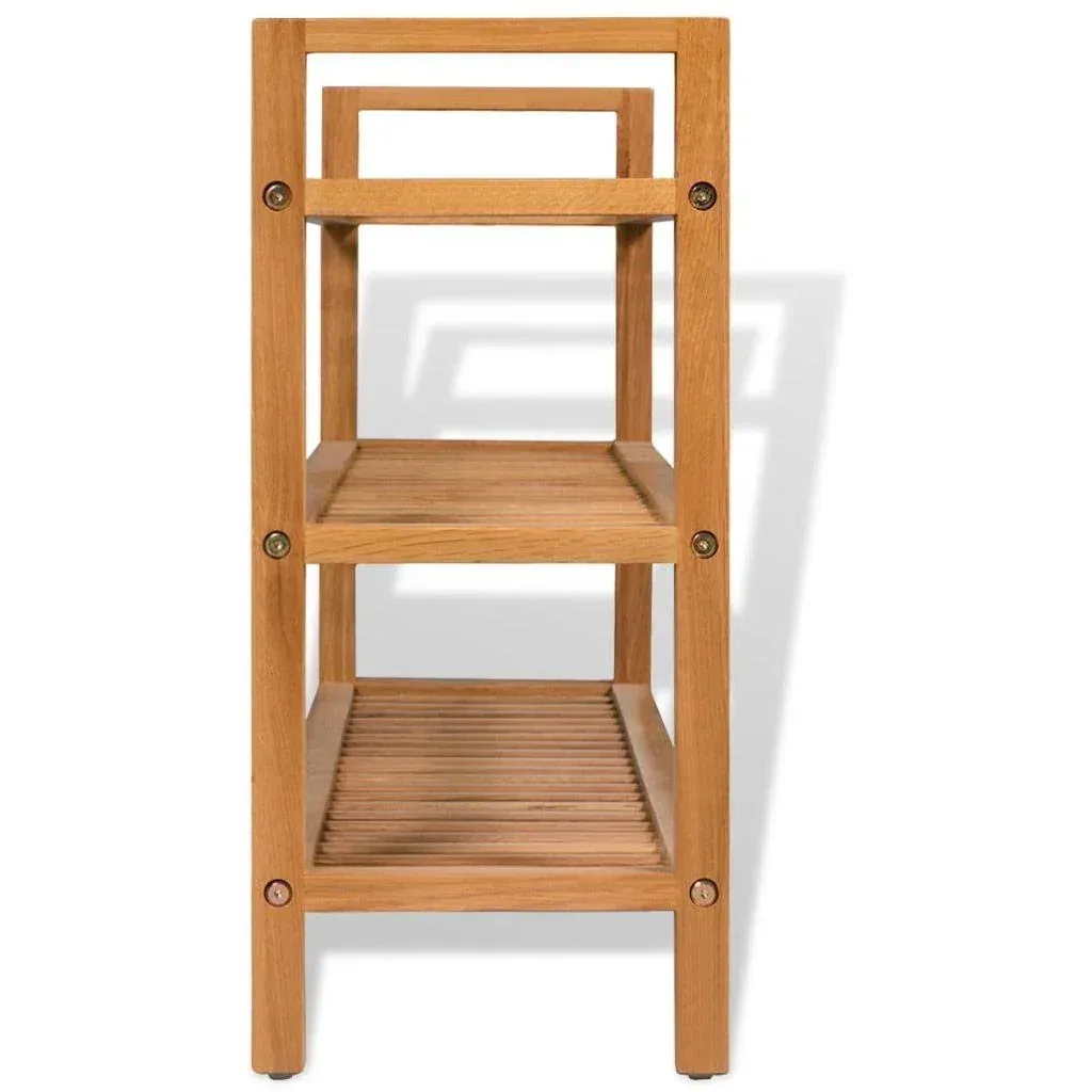 Schuhregal mit 3 Fachböden 100x27x59,5 cm Eiche massiv