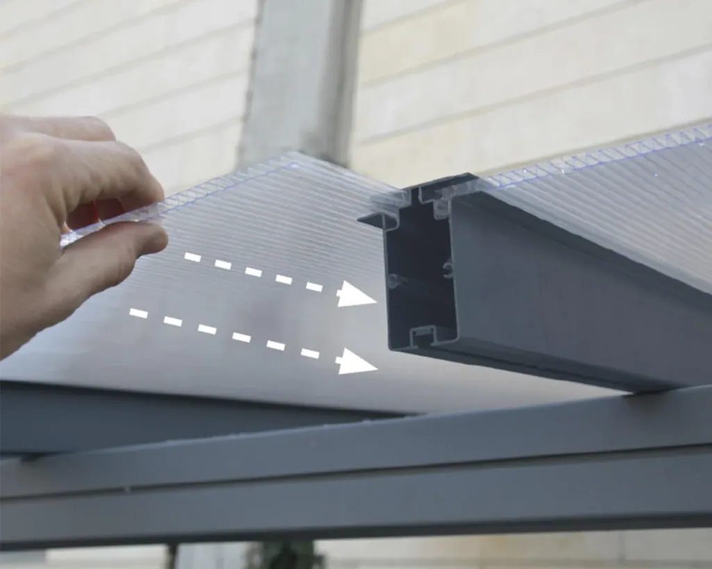 Palram Terrassenüberdachung Sierra 224,5×228×300 cm Grau – Aluminium mit Polycarbonat-Dach