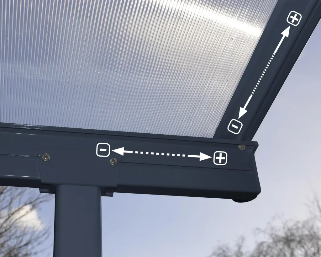 Palram Terrassenüberdachung Sierra 224,5×228×300 cm Grau – Aluminium mit Polycarbonat-Dach
