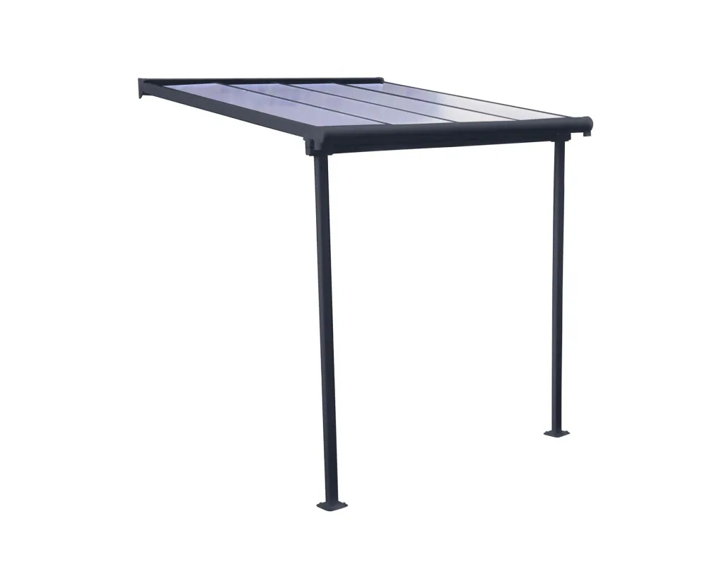 Palram Terrassenüberdachung Sierra 224,5×228×300 cm Grau – Aluminium mit Polycarbonat-Dach