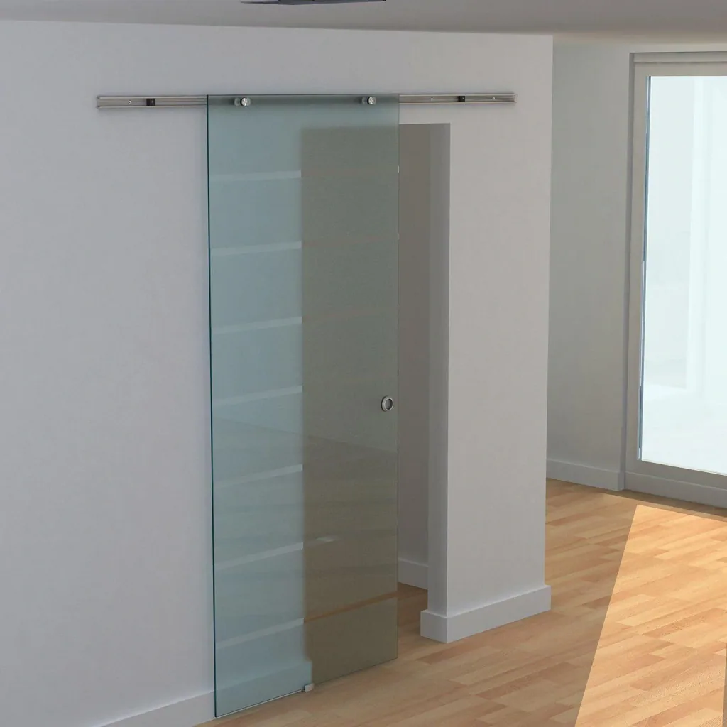 Glasschiebetür mit Streifen