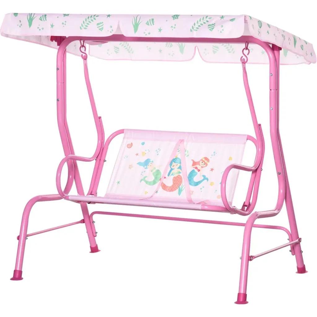 Kinderschaukel - mit Dach - Rosa - 110 x 74 x 113 cm