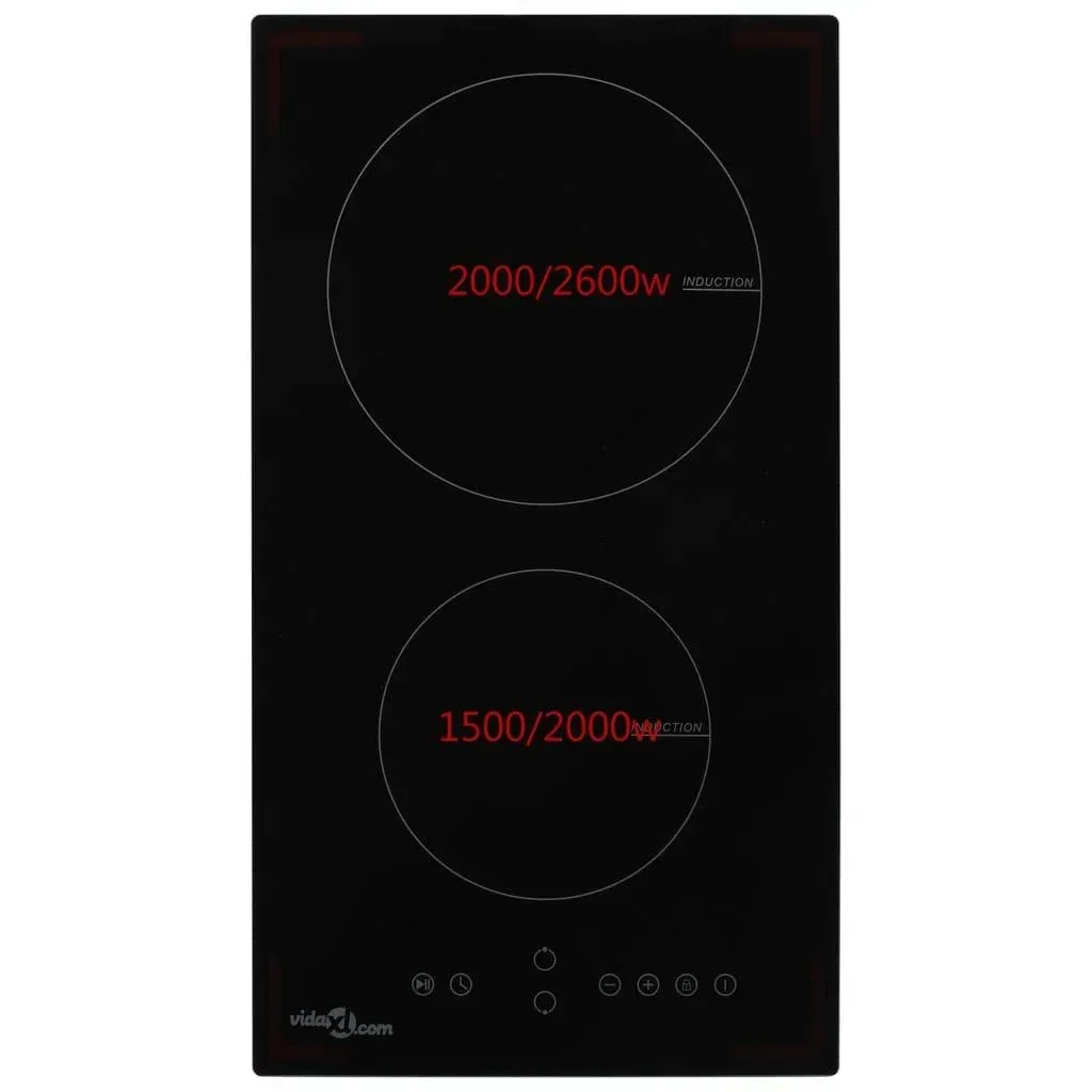 Induktionsherd mit 2 Kochzonen, Touch Control 3500 W Glas
