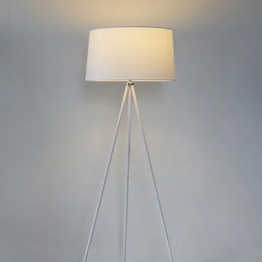 Stehlampe Tripod Schlafzimmer Standleuchte Stehleuchte 40W Metall weiß ?48 x 156 cm