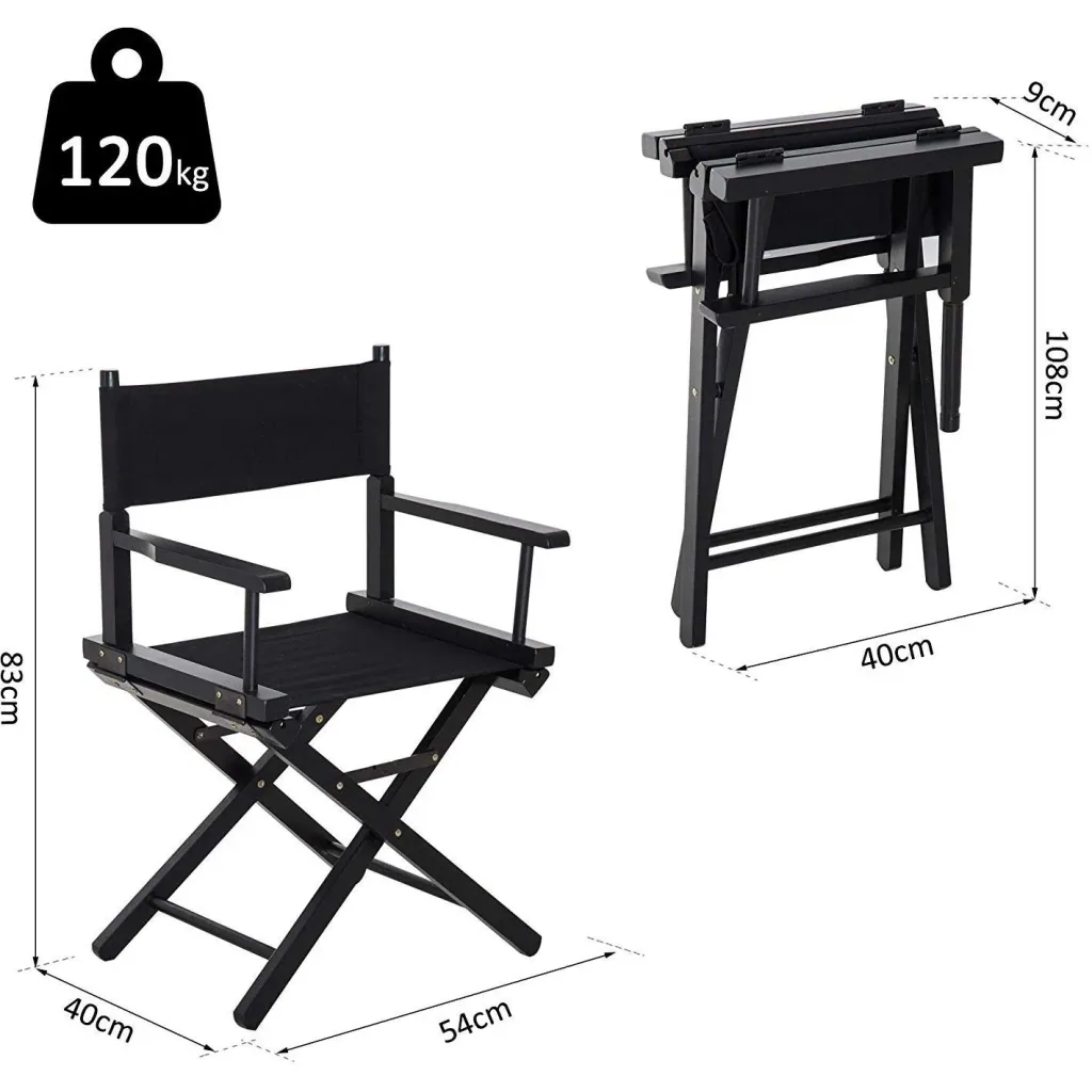 Gartenstuhl Klappbar Regiestuhl Landhaussessel H83cm Buche Schwarz