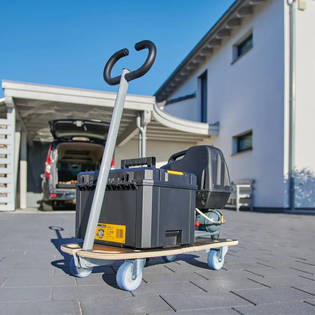 Transporthilfe MM 1187, 80 x 40 x 14,5 cm, softe Rollen Ø 100 mm, Rollenlager, Multiplex FSC®, Tragkraft 300 kg