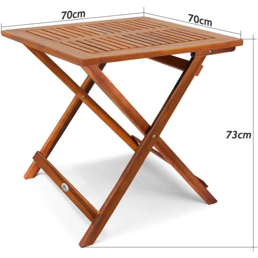 Beistelltisch - Bistrotisch - Akazienholz - 70x70x73cm - klappbar