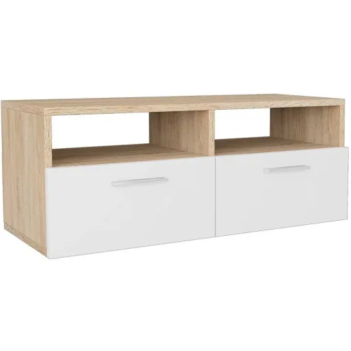 TV-Möbel 95x35x36 cm Spanplatte Eiche Farbe weiß 2 Stück