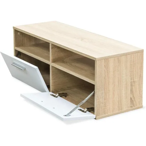 TV-Möbel 95x35x36 cm Spanplatte Eiche Farbe weiß 2 Stück