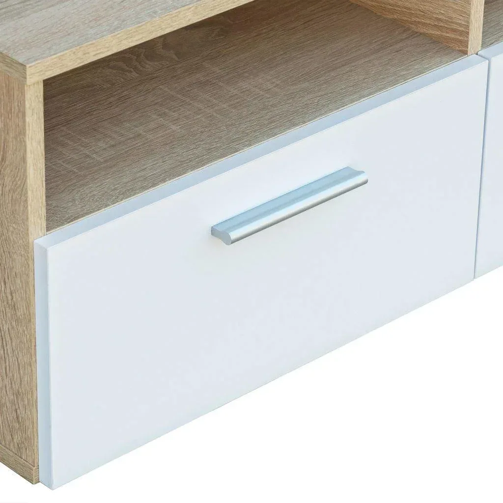TV-Möbel 95x35x36 cm Spanplatte Eiche Farbe weiß 2 Stück