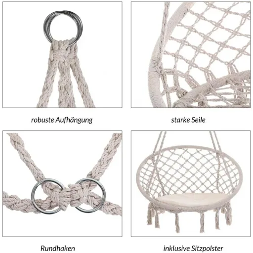 Hängesessel Rund - Creme Ø61cm