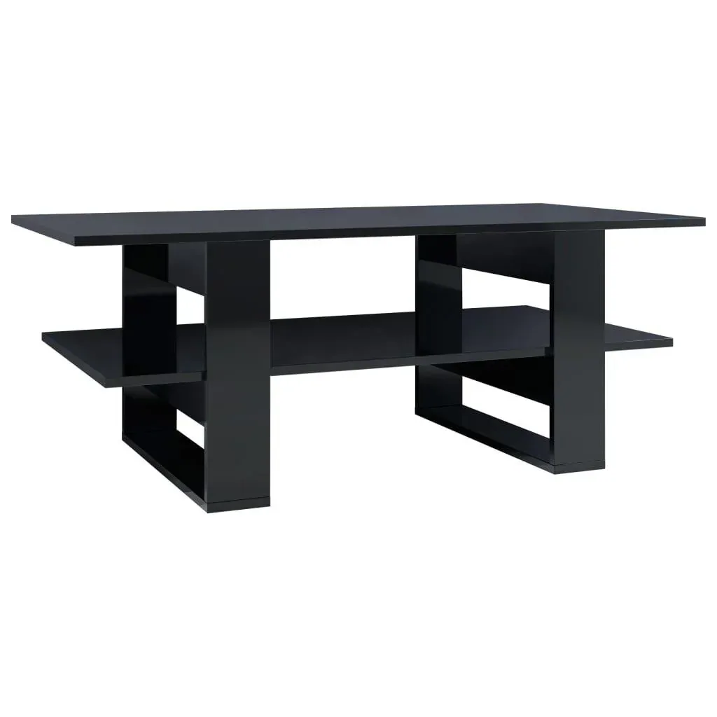 Couchtisch 110x55x42 cm Hochglanz schwarz Spanplatte