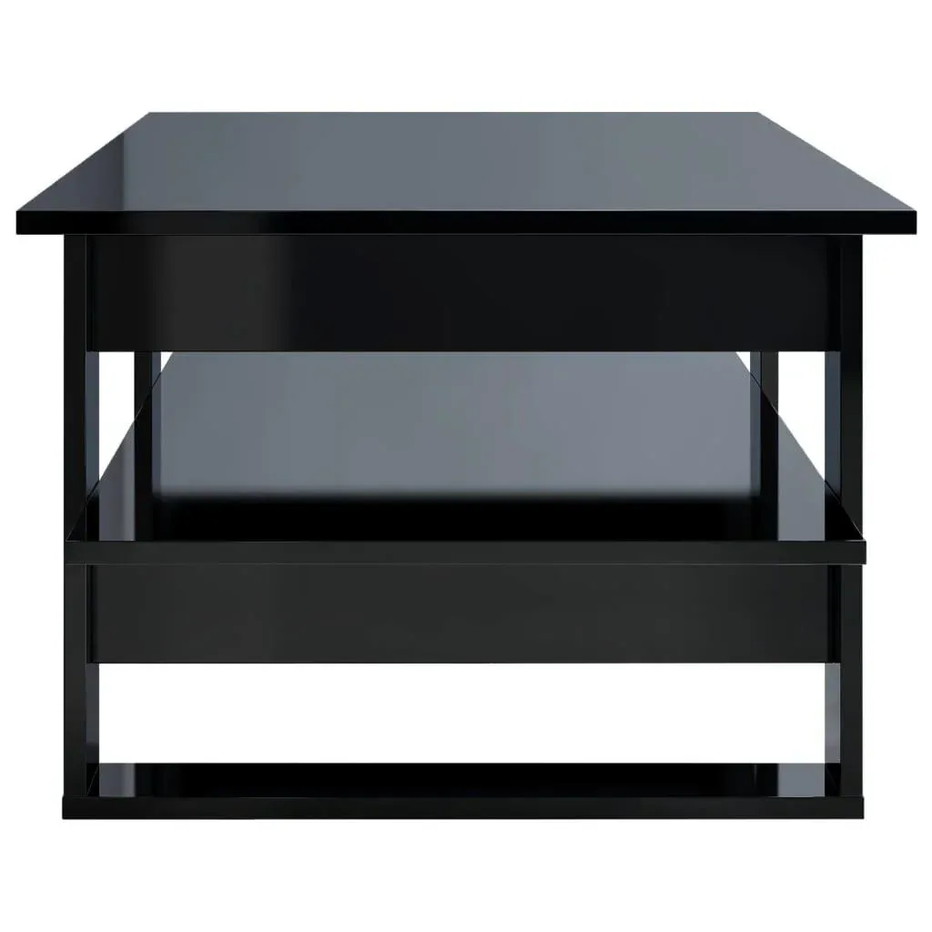 Couchtisch 110x55x42 cm Hochglanz schwarz Spanplatte