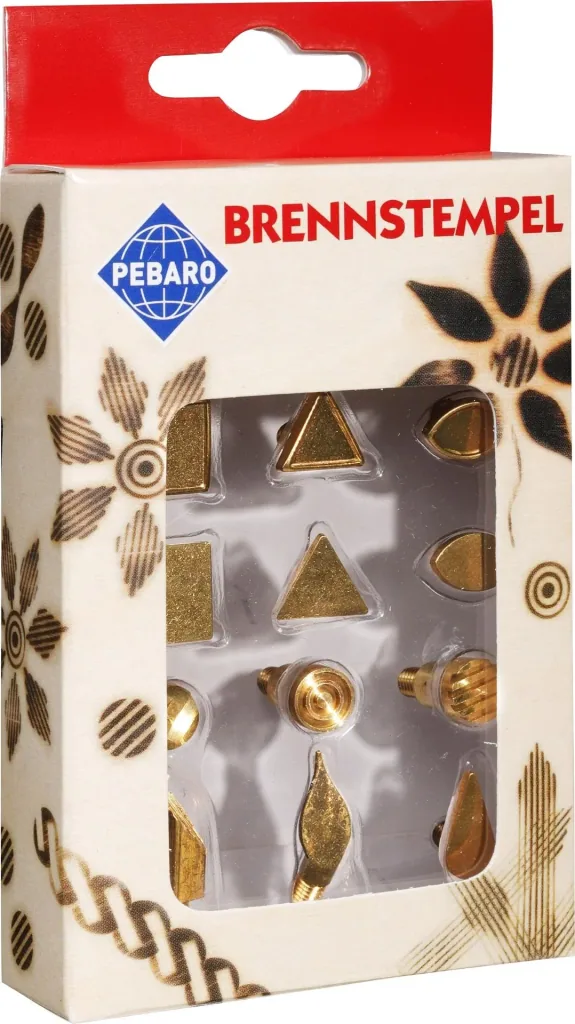 Brennstempel Set 12-teilig, Quadrat, Dreieck usw.